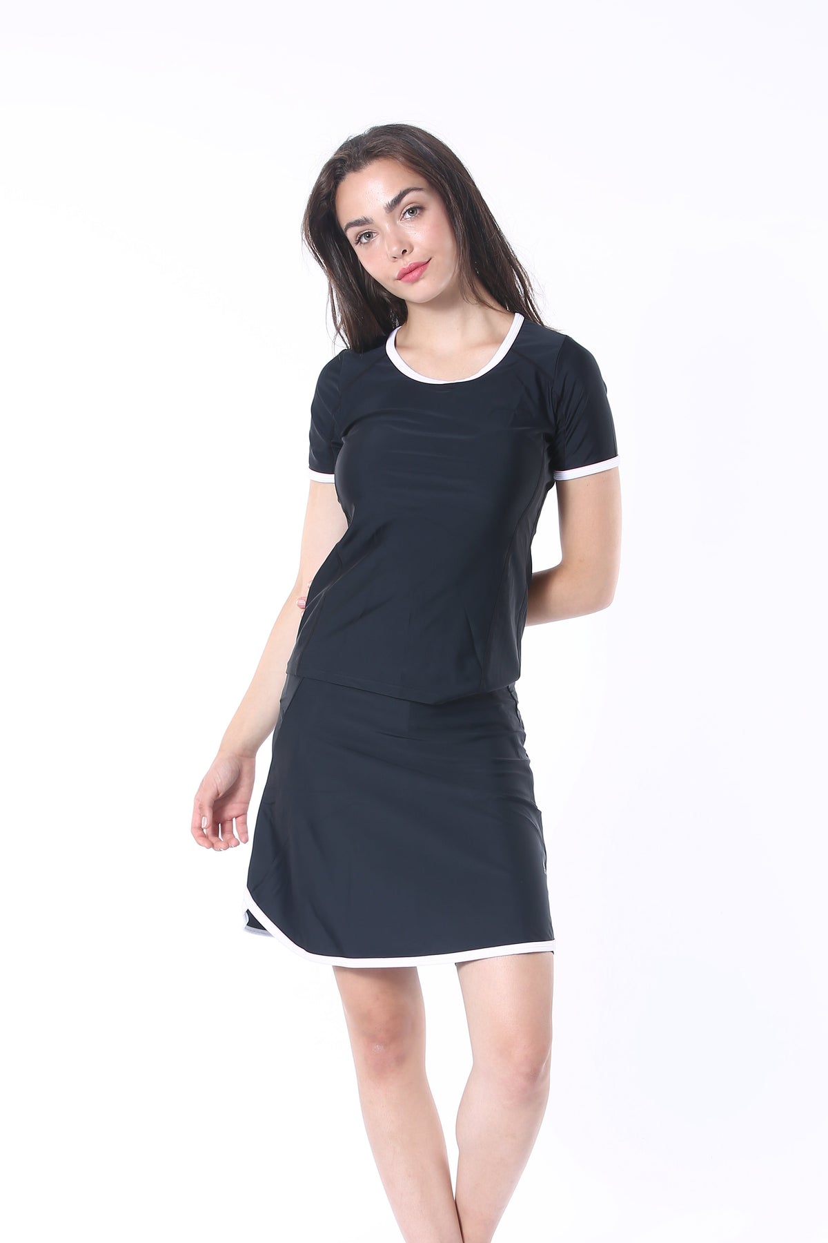 Sporty Modest Swimwear – Black (Short) (XS–3XL)