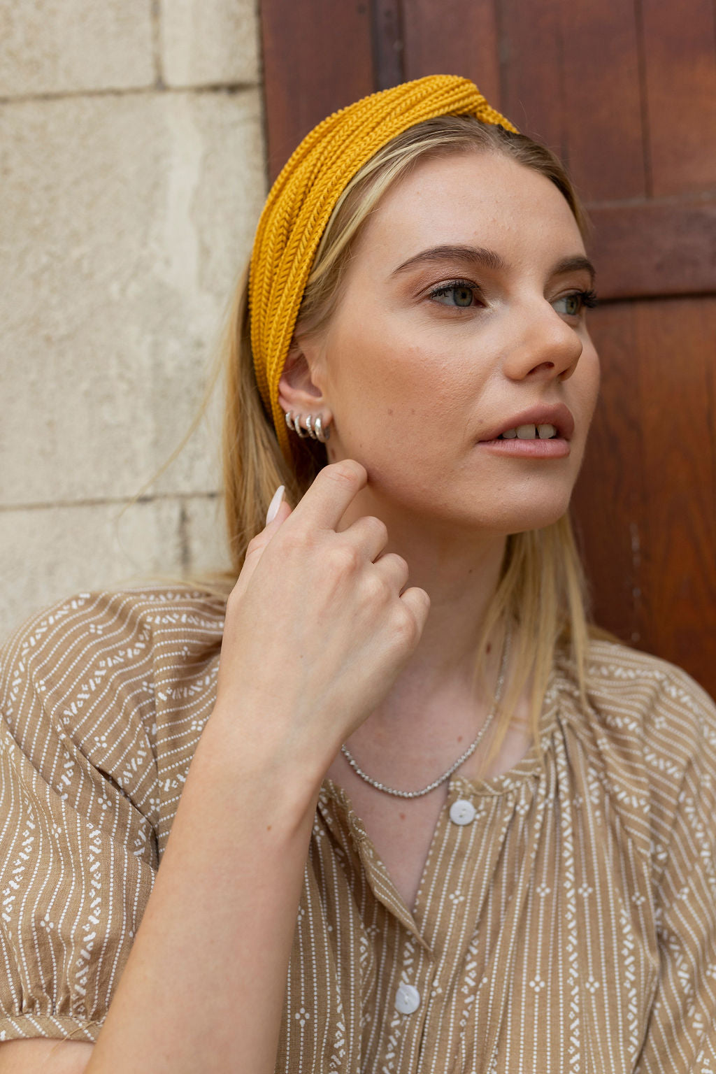 Knitted Turban Head Covering – mustard