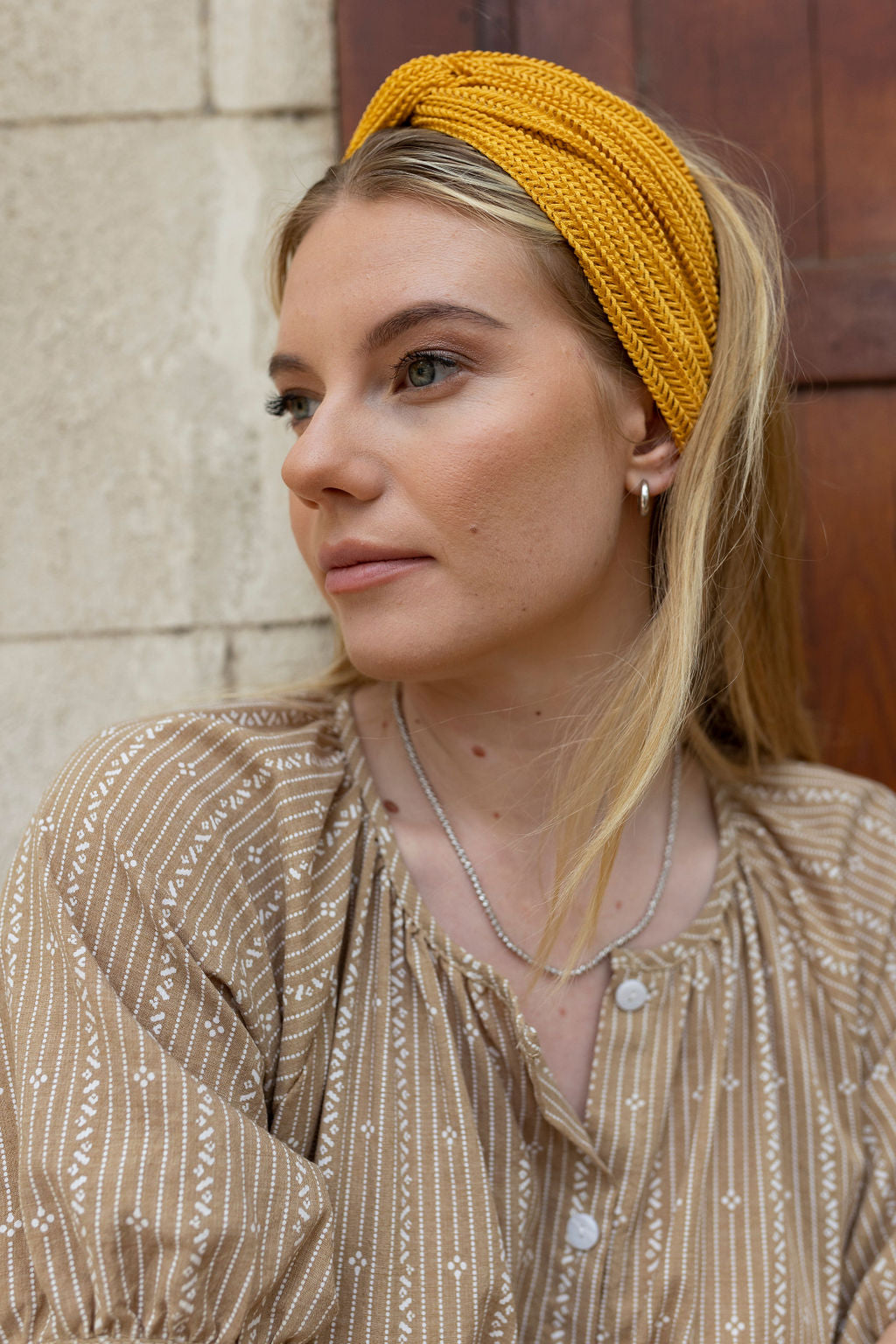 Knitted Turban Head Covering – mustard