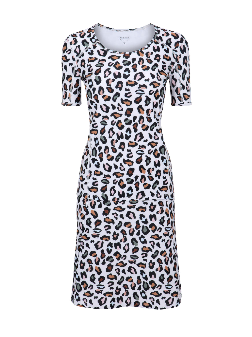 Modest Swimwear – White Leopard Print (Short)