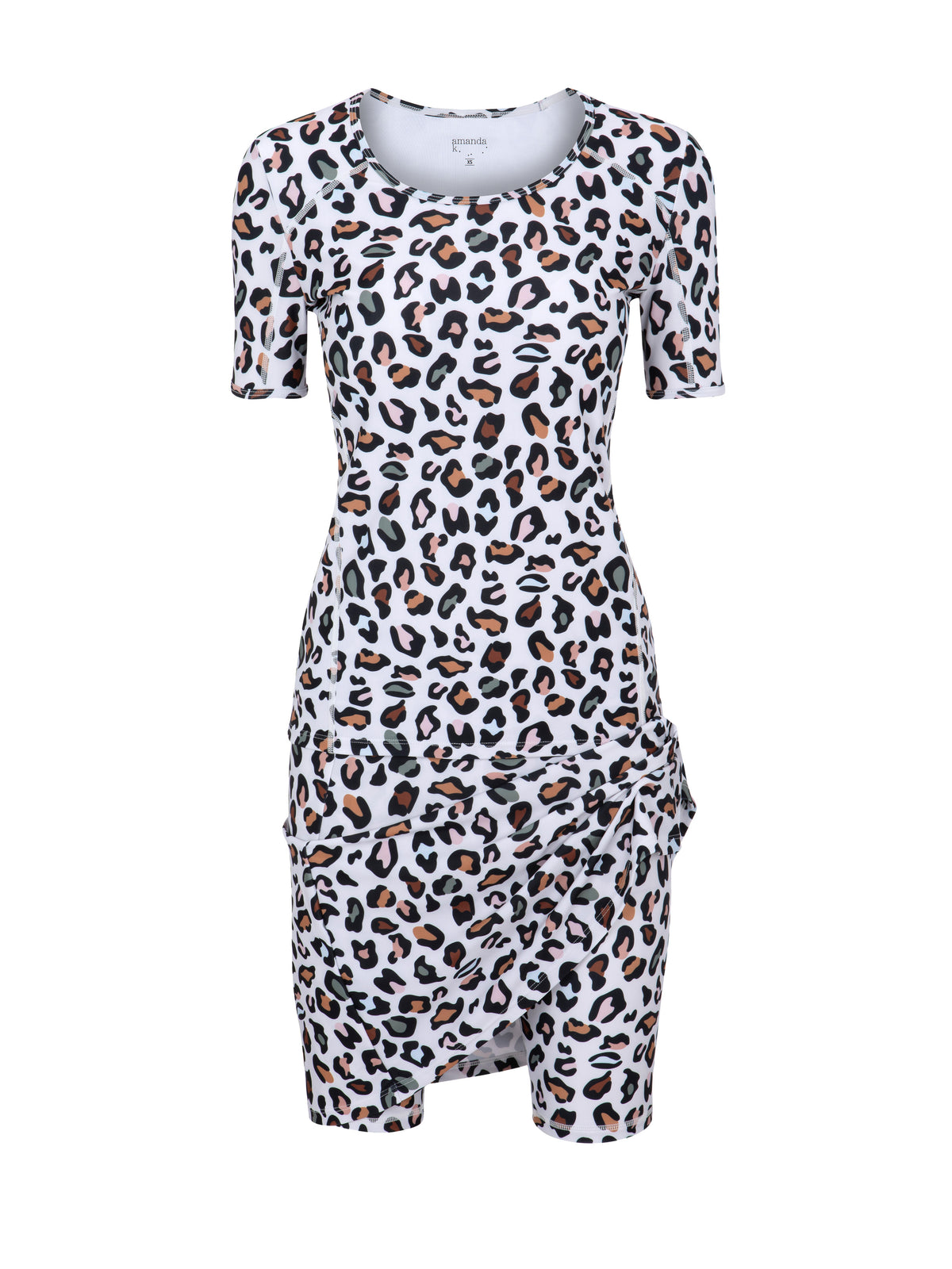 Modest Swimwear – White Leopard Print (Short)