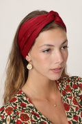 Thin Turban Head Covering – red satin