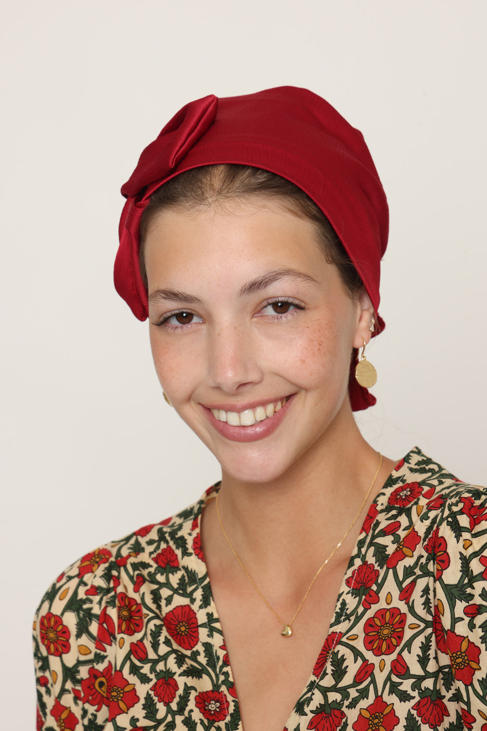 Red Satin Bow Scarf- Full or Partial Coverage