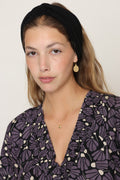 Knitted Turban Head Covering –  black