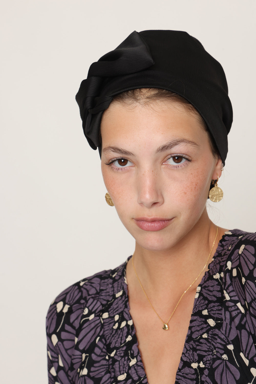 Black Satin Bow Scarf- Full or Partial Coverage