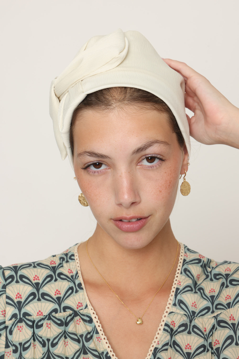 Off White Satin Bow Scarf- Full or Partial Coverage