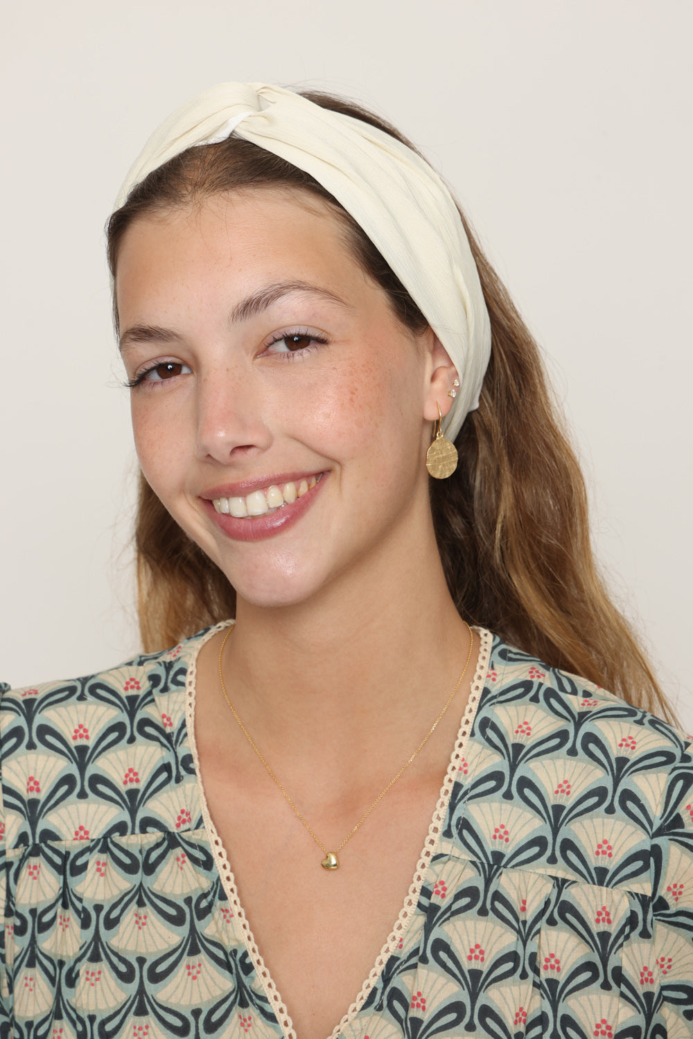 Thin  Turban Head Covering –off white satin
