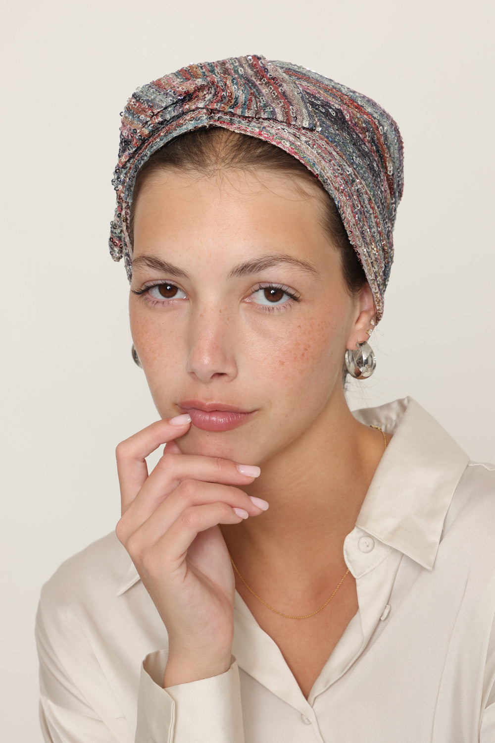 Colorfull Sequin Bow Scarf- Full or Partial Coverage