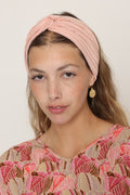 Knitted Turban Head Covering –  pink