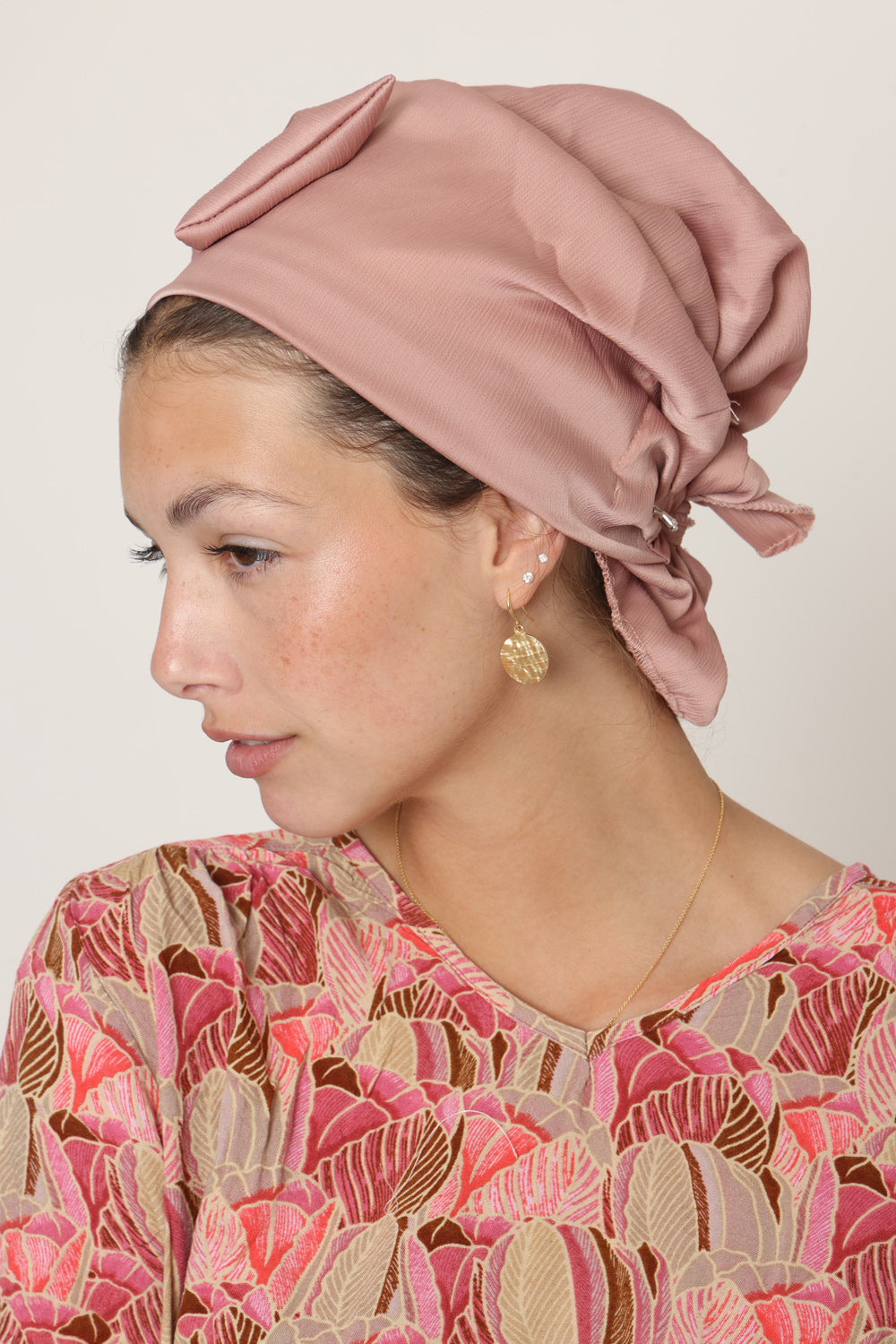 Pink Satin Bow Scarf- Full or Partial Coverage