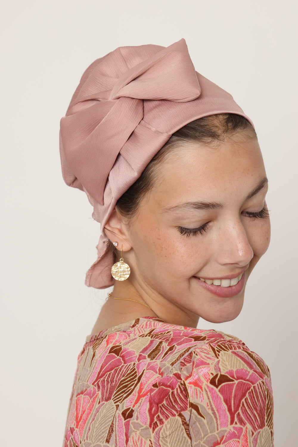 Pink Satin Bow Scarf- Full or Partial Coverage