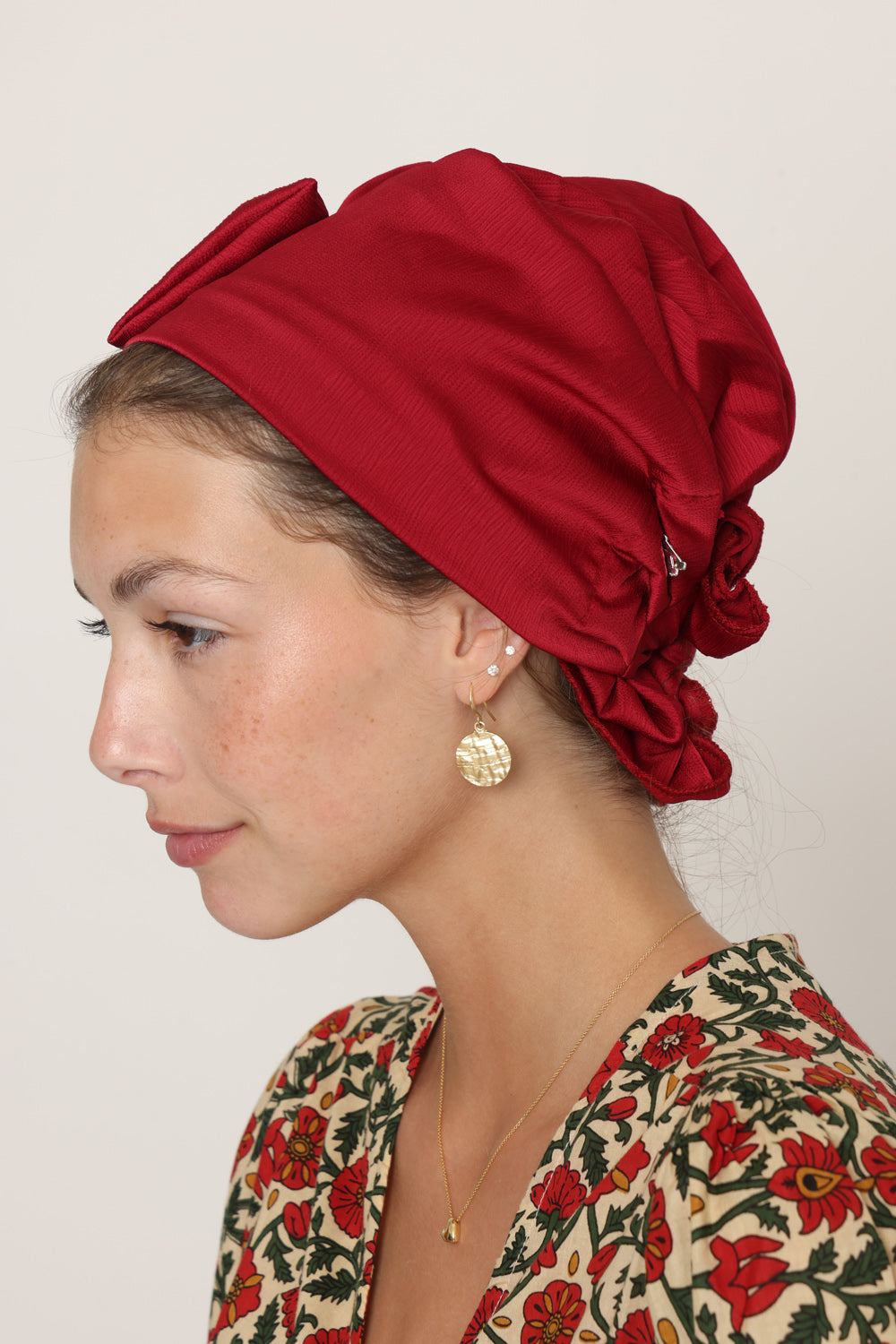Red Satin Bow Scarf- Full or Partial Coverage