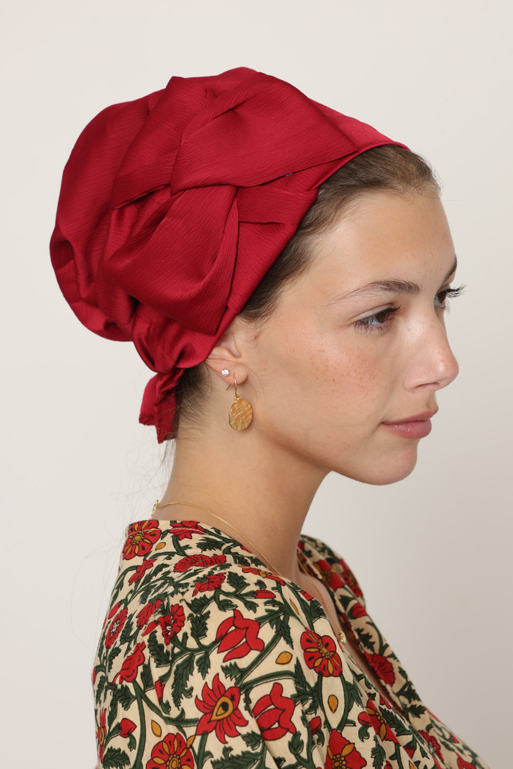 Red Satin Bow Scarf- Full or Partial Coverage