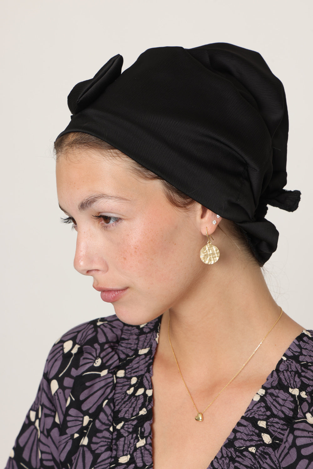Black Satin Bow Scarf- Full or Partial Coverage