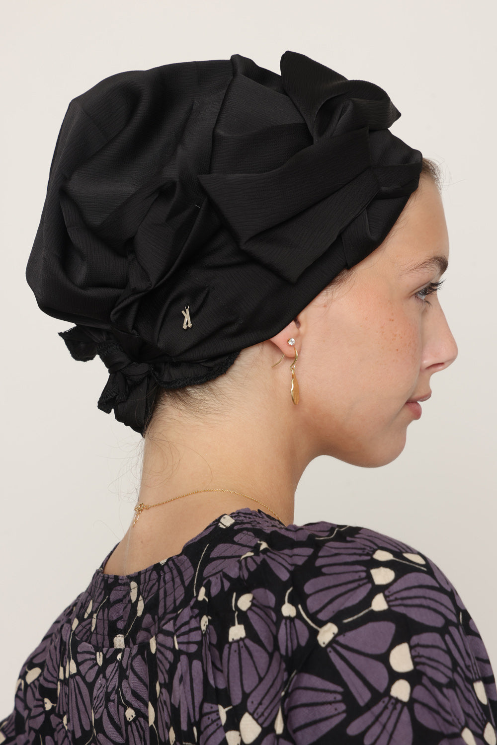 Black Satin Bow Scarf- Full or Partial Coverage