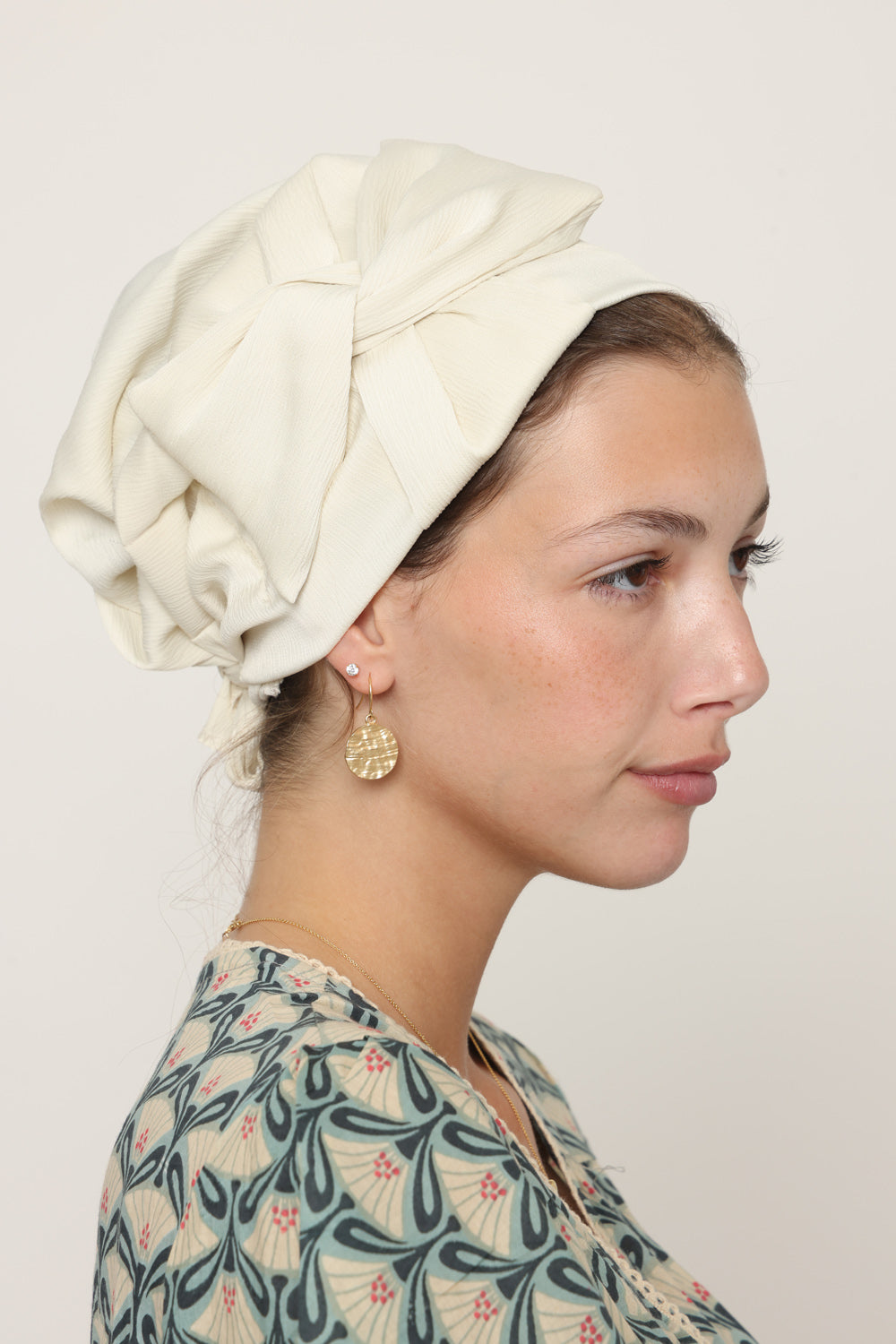 Off White Satin Bow Scarf- Full or Partial Coverage