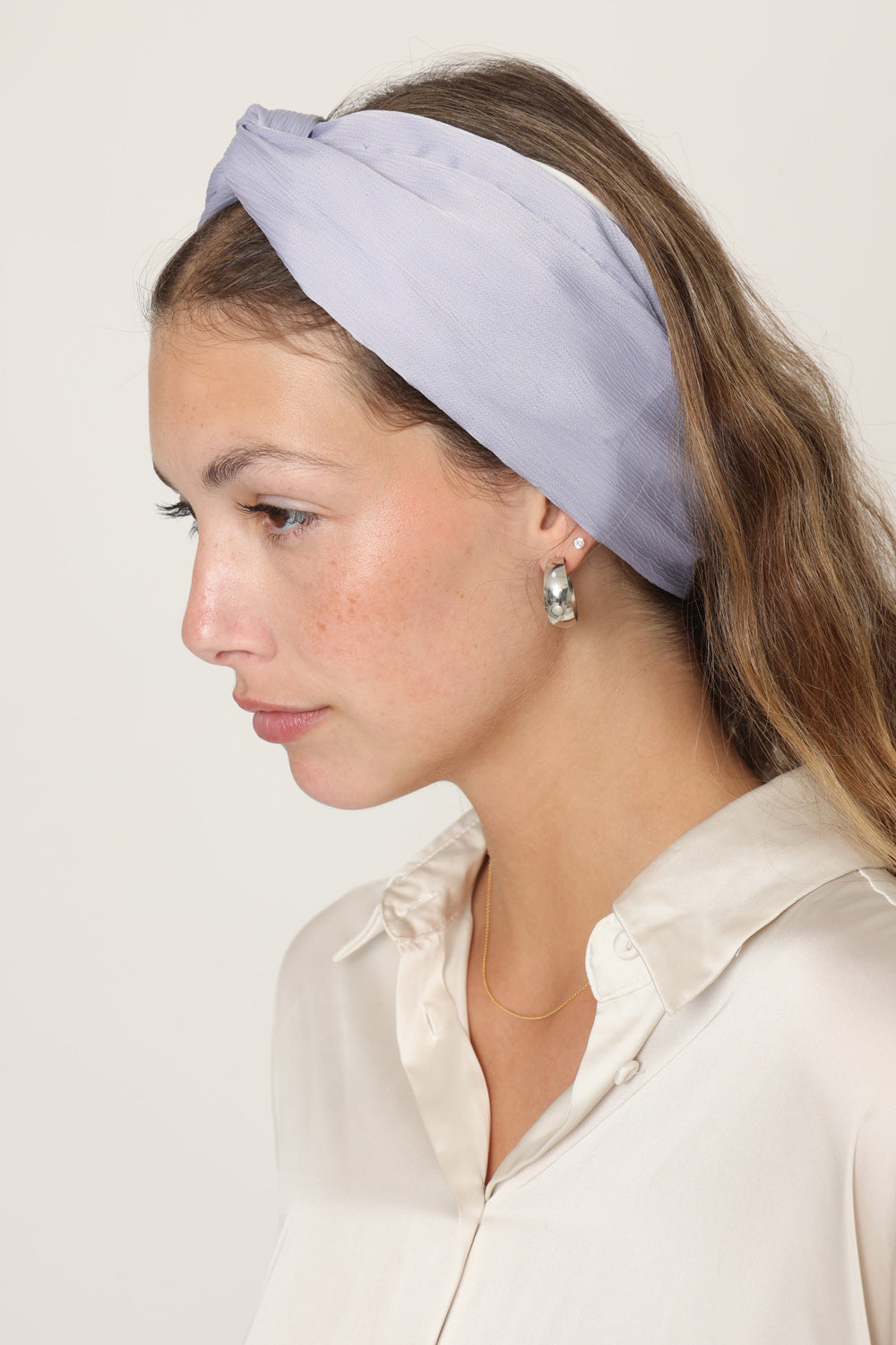 Thin Turban Head Covering – lilac satin