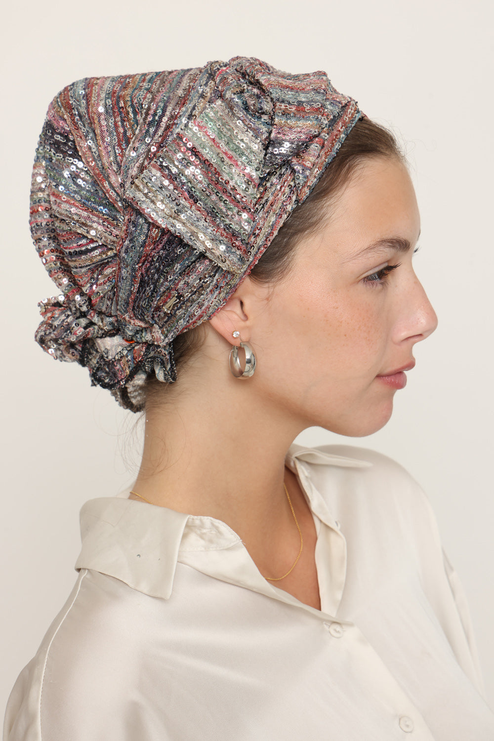 Colorfull Sequin Bow Scarf- Full or Partial Coverage