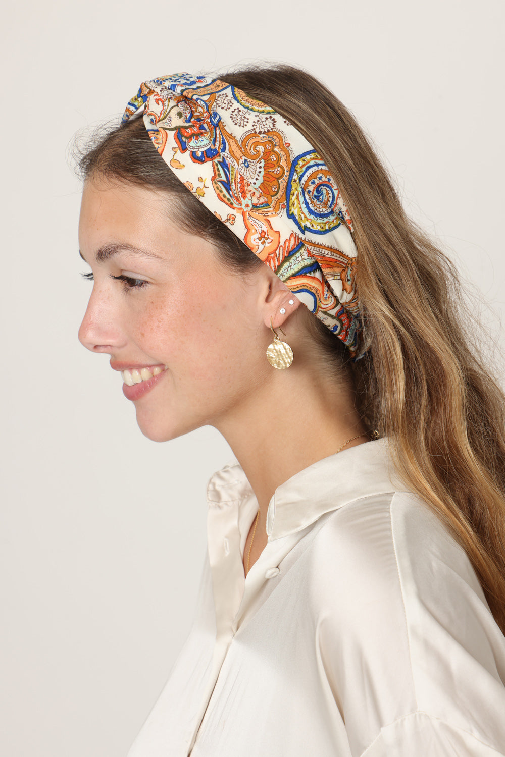 Thin Turban Head Covering – paiseley brown
