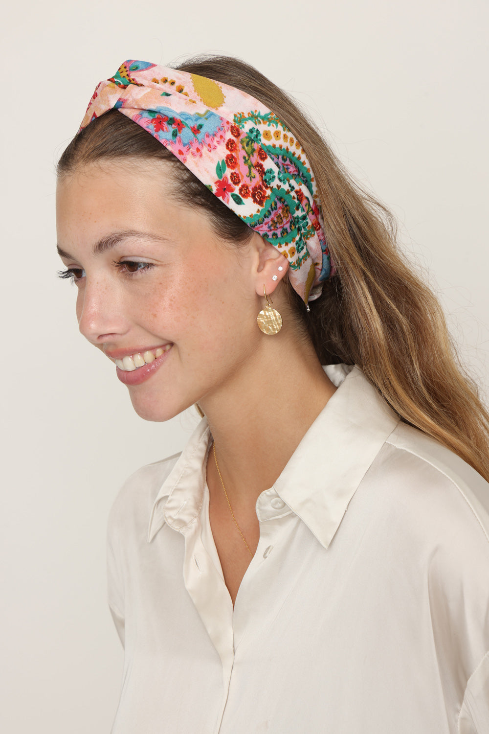 Thin Turban Head Covering – paiseley pink