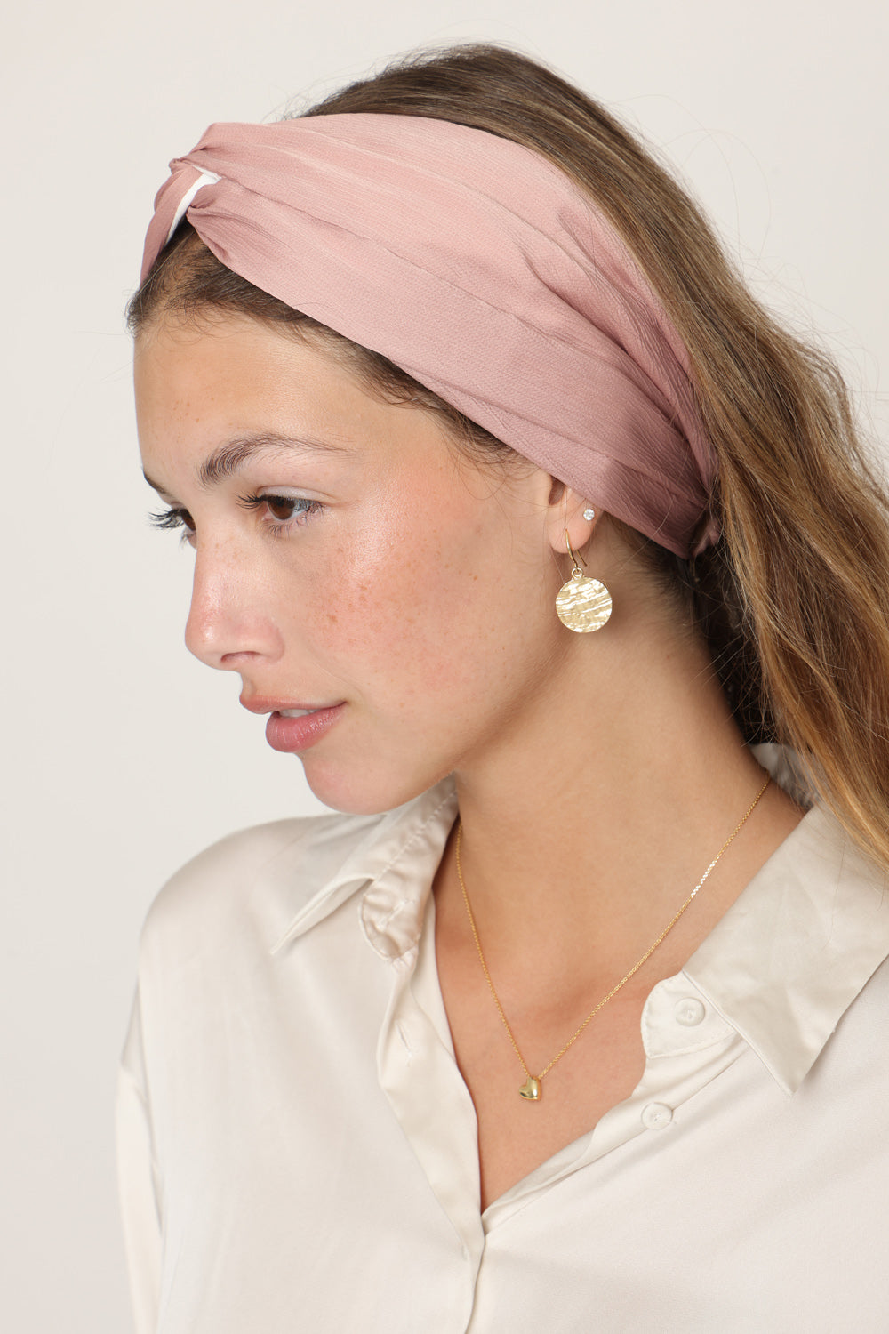 Thin Turban Head Covering – pink satin