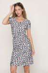 Modest Swimwear – White Leopard Print (Short)