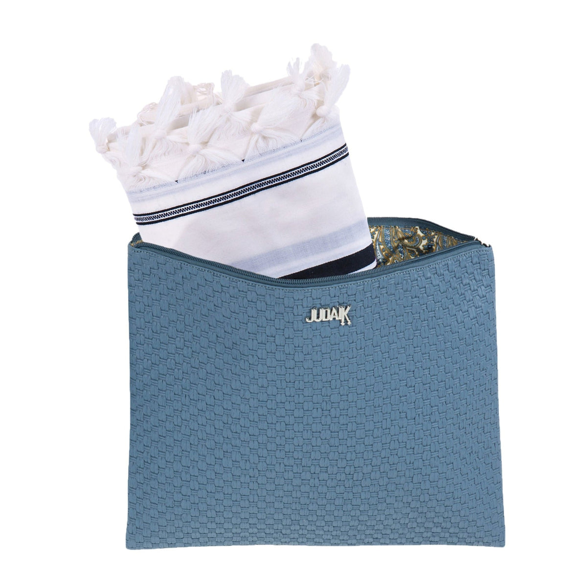 Blue Faux Leather Tallit Bag