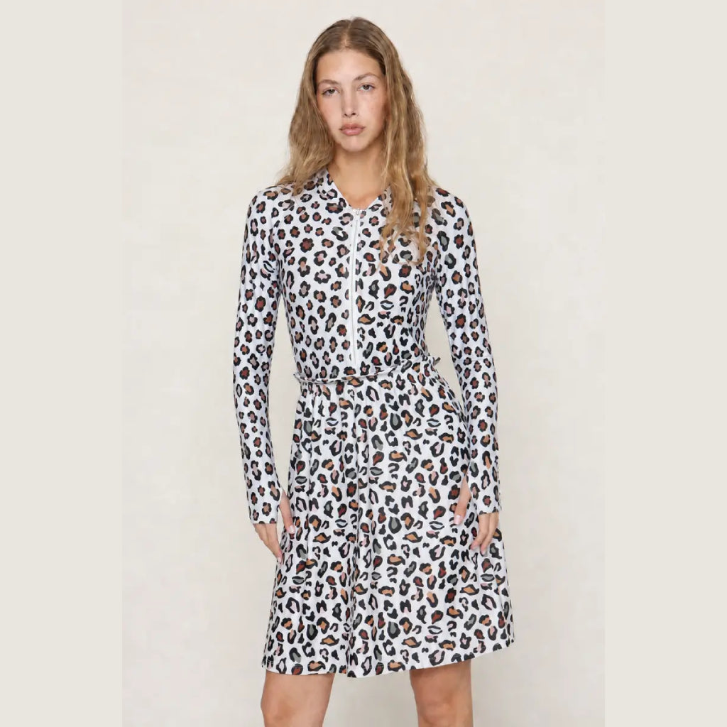 White Leopard Print Swim Skirt XS–3XL