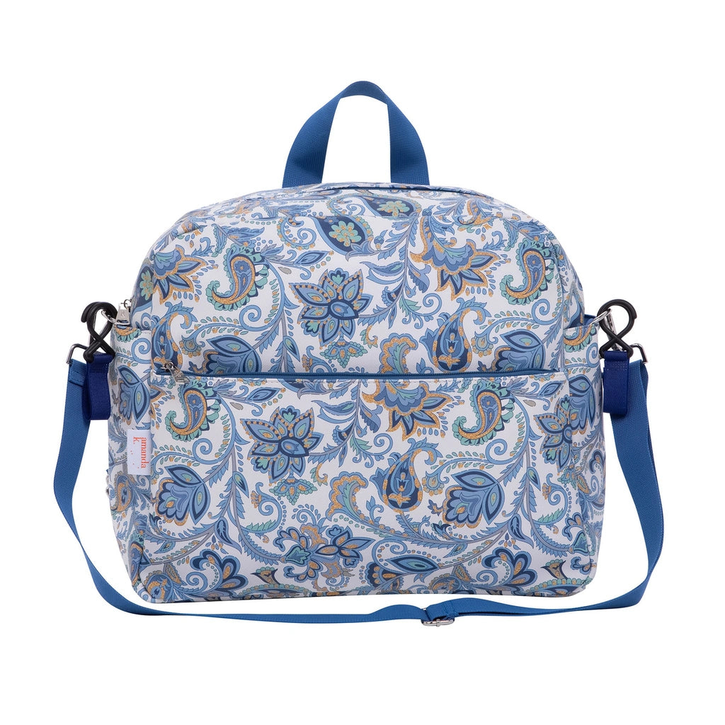 Personalized Baby Stroller Bag – Blue Flowers