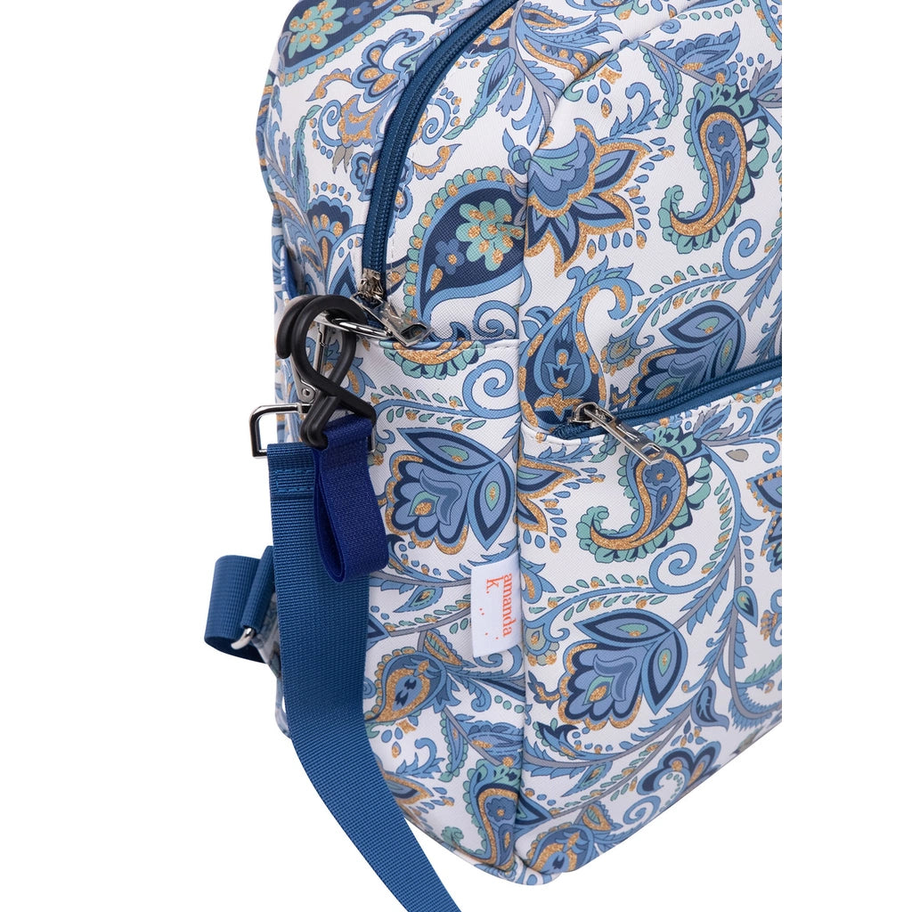 Personalized Baby Stroller Bag – Blue Flowers