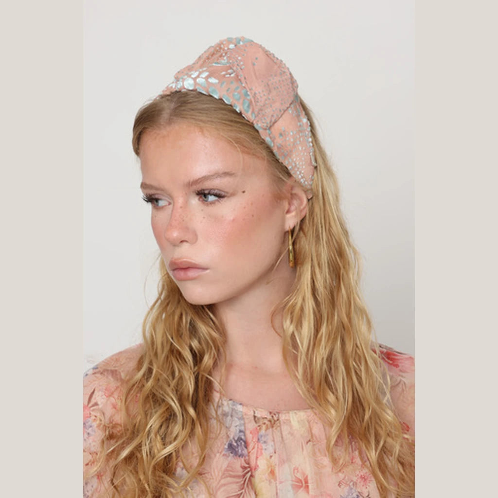 Large Pink Velvet Bow Headband