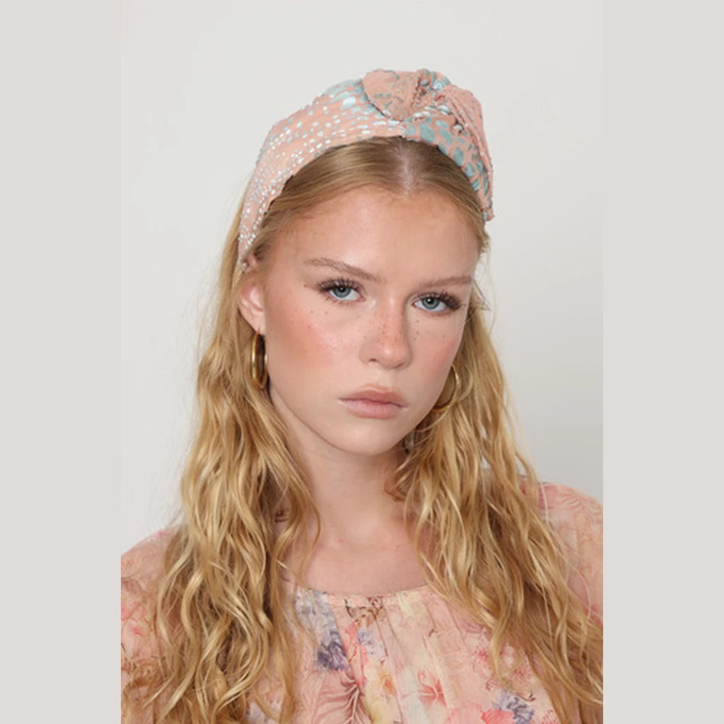 Large Pink Velvet Bow Headband