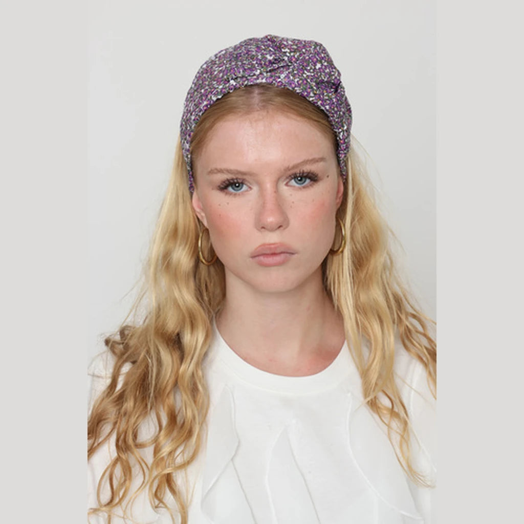 Large Purple Sequin Bow Headband