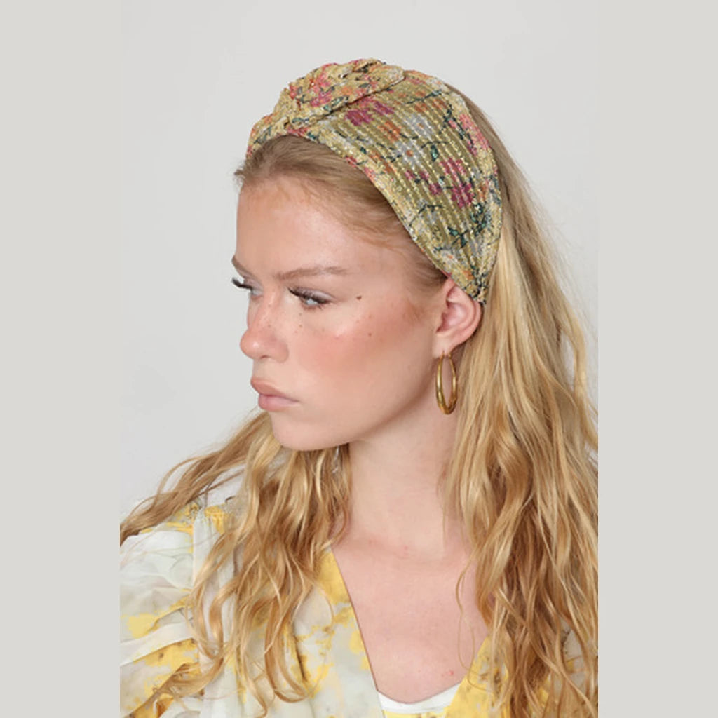 Large Yellow Sequin Bow Headband