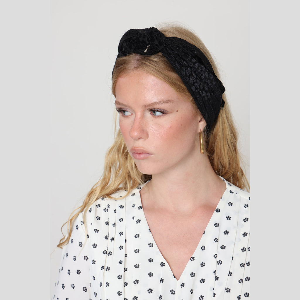 Black Velvet Tie Headband