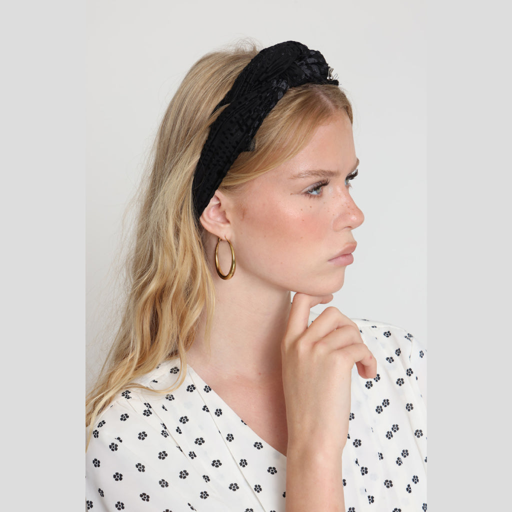 Black Velvet Tie Headband