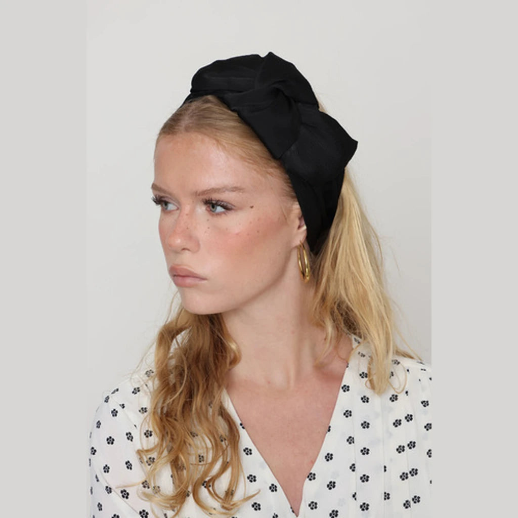 Black Satin Headwrap
