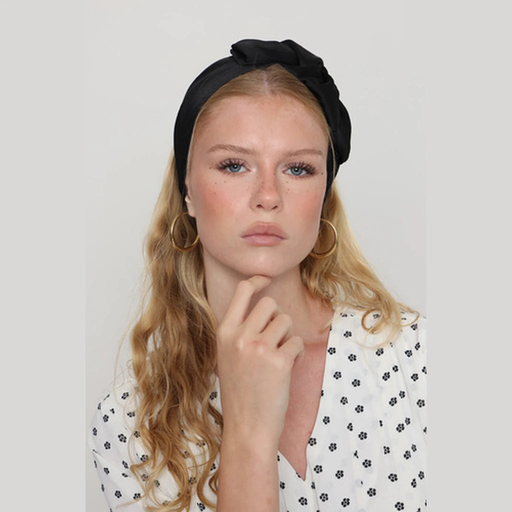 Black Satin Headwrap