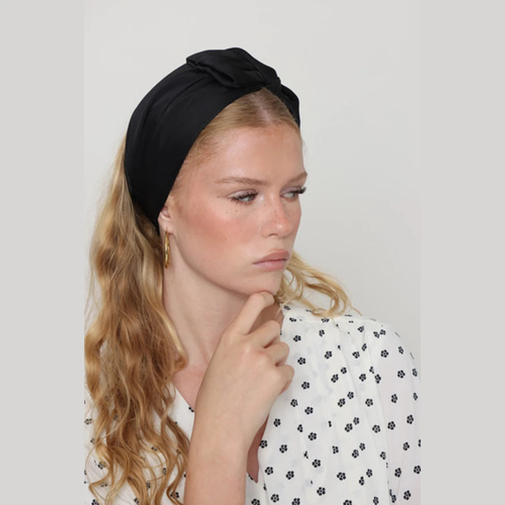 Black Satin Headwrap