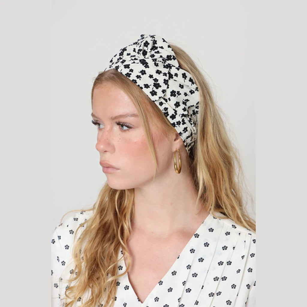Black & White Floral Headwrap