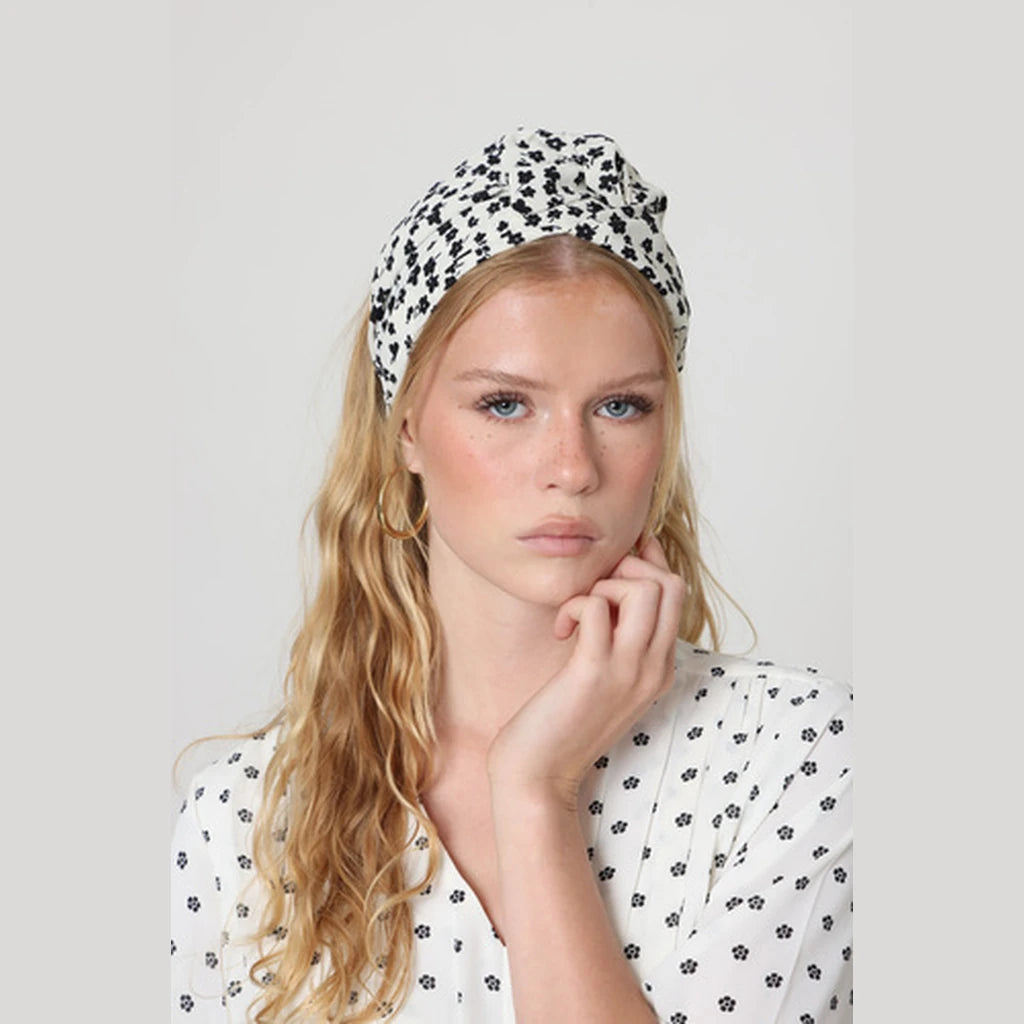 Black & White Floral Headwrap