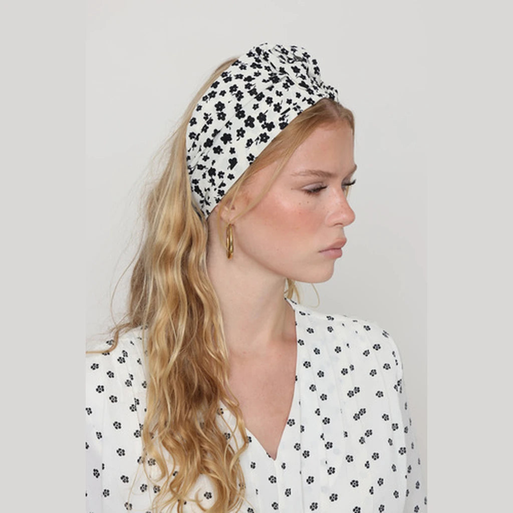 Black & White Floral Headwrap