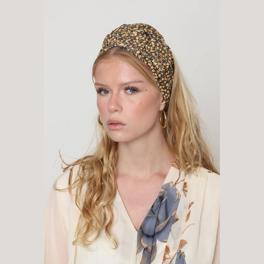 Brown & Yellow Sequin Headwrap