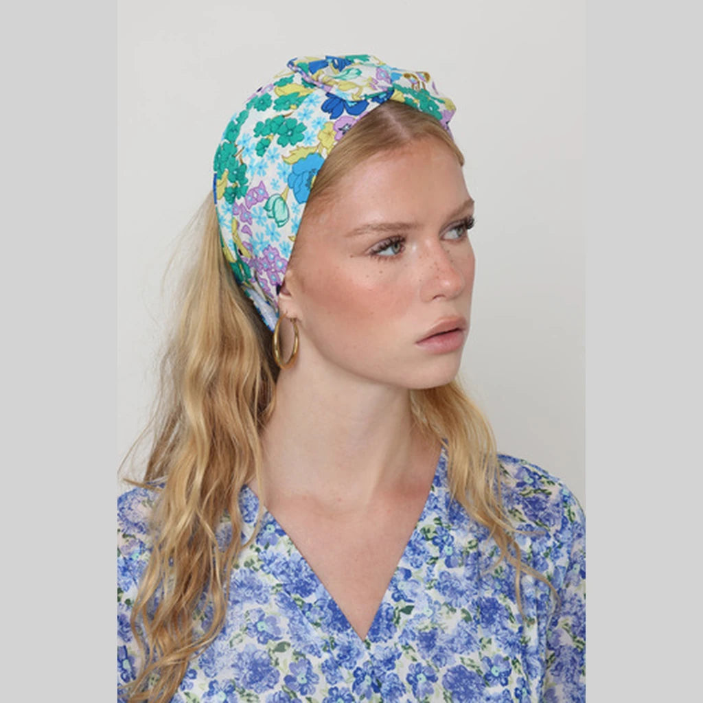 Turquoise Floral Headwrap