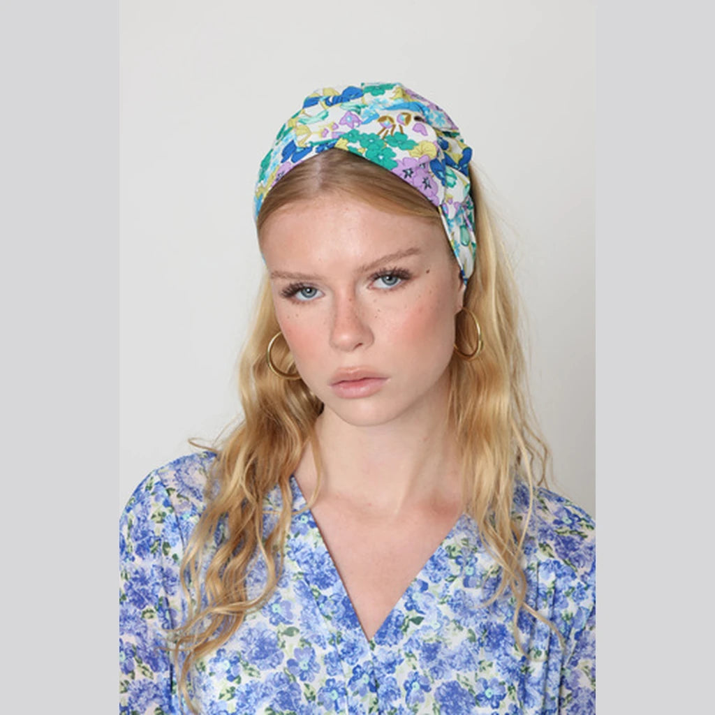 Turquoise Floral Headwrap