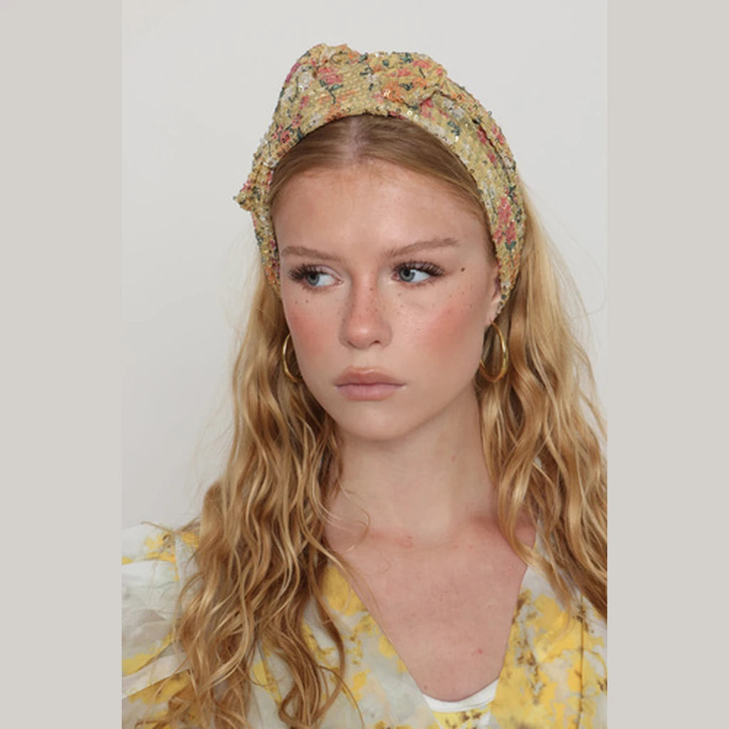 Yellow Sequin Headwrap