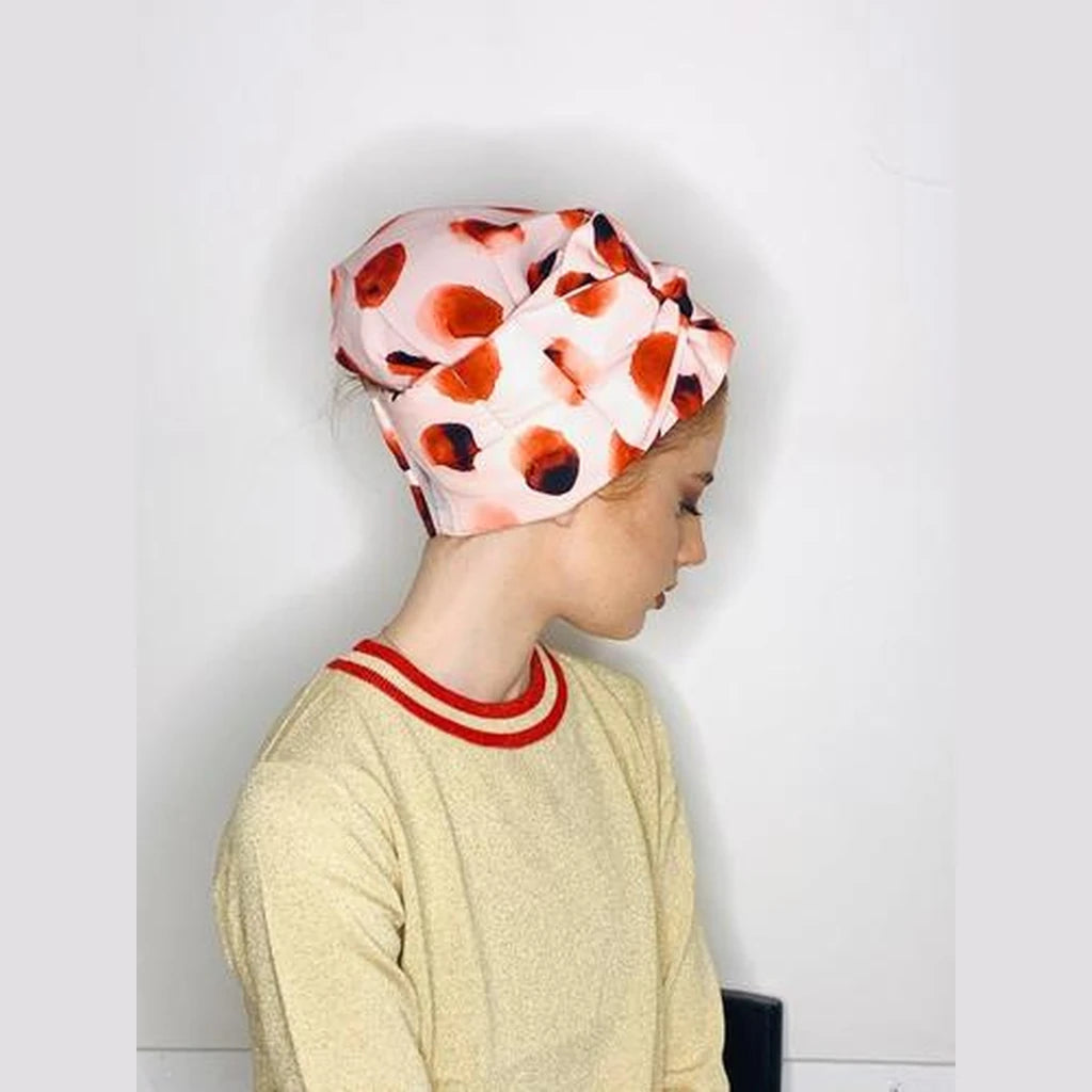 Printed Bow Headband – Pink / Red | Partial & Full Coverage