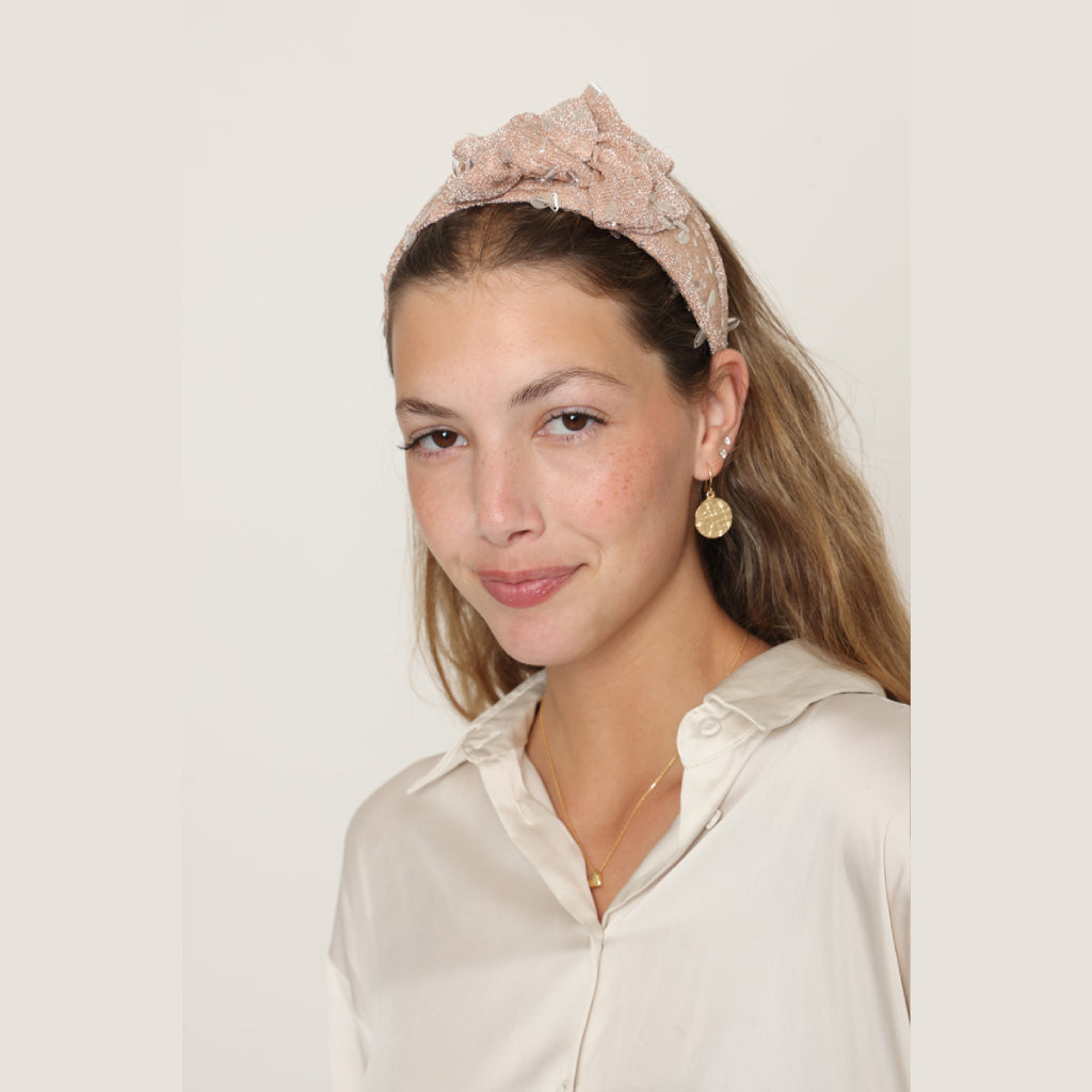 Pink Glitter Small Bow Headband