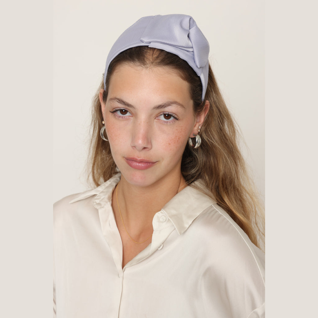 Purple Satin Bow Headband