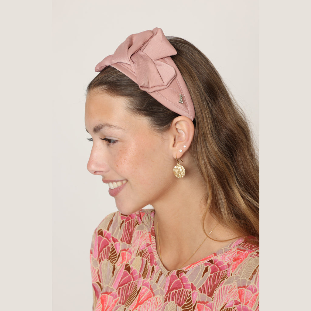 Pink Satin Small Bow Headband